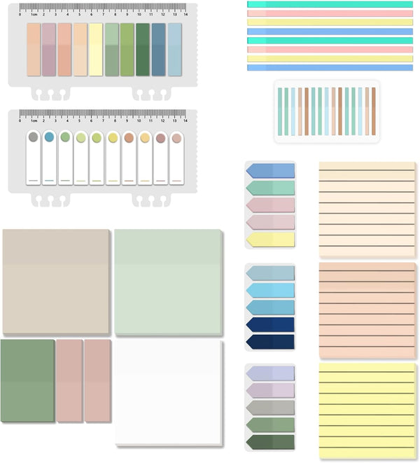 BAYTORY 1610 Sheets Transparent Sticky Notes, Clear Waterproof 3 x 3 inch Memo Pad for Annotating Books