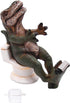 Dinosaur Tape Dispenser Sitting on a Toilet, Unique Funny Desk Accessory, 5.5 Inches for Office Supplies