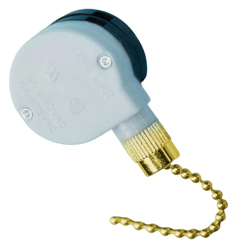 Txelegant ZE-208D 3 8 3A 250VAC 6A 125VAC 3PCSGolden Zing Ear Pull Chain Switch Speed Wire Cord Control Ceiling Fan