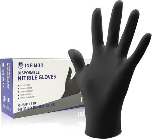 Nitrile Exam Gloves Disposable Latex Free & Powder Free 5 Mil Non-Sterile for Cooking, Cleaning