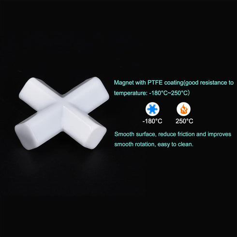 MECCANIXITY Magnetic Stirrer Mixer Stir Bar, 30mm(1.18") Cross Shape Coating Magnet, White, 2 Pcs