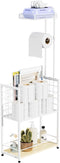 SWTYMIKI Freestanding Toilet Paper Holder - 4-Tier Free Standing Toilet Paper Holder