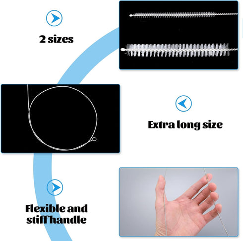 4 Pcs Extra Long Straw Cleaner Brush, 1m/39in Wire Tube Brushes with Soft Nylon Bristles for Bottles, Straws