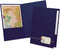 Oxford Monogram Executive Twin Pocket Folders, Letter Size, Blue with Gold Foil Trim, 4 Pack (04162)