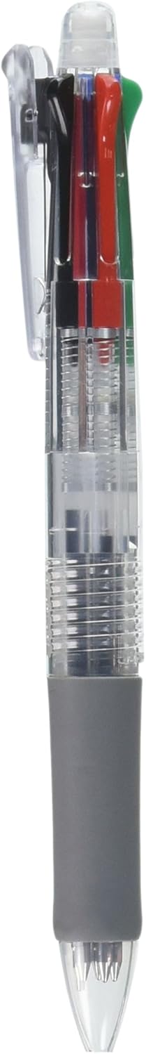 Zebra Clip-On Multifunctional Pen, Non-Color Clear Barrel (B4SA1-C)