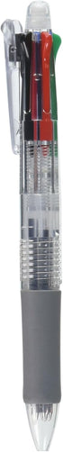 Zebra Clip-On Multifunctional Pen, Non-Color Clear Barrel (B4SA1-C)