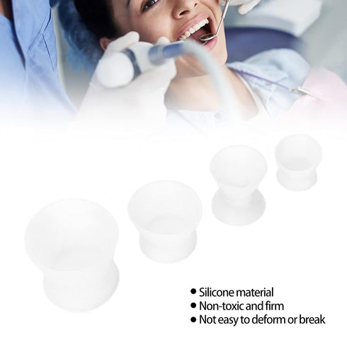 4pcs Silicone Dental Laboratory Mixing Cup Set, Rubber Dental Materials Mixing Bowl, Self-Curing Mixing Cup