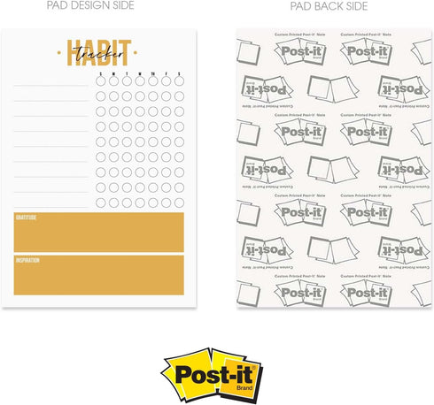 Modern Habit Tracker Sticky Note Pad, 50 Sheets, 8" x 11.5", Positive Habit List, Weekly Accountability Checklist, Made