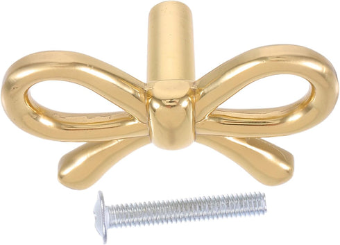 Gadpiparty Brass Bow Tie Cabinet Handle T-Shaped Drawer Pull Vintage Bow Knob