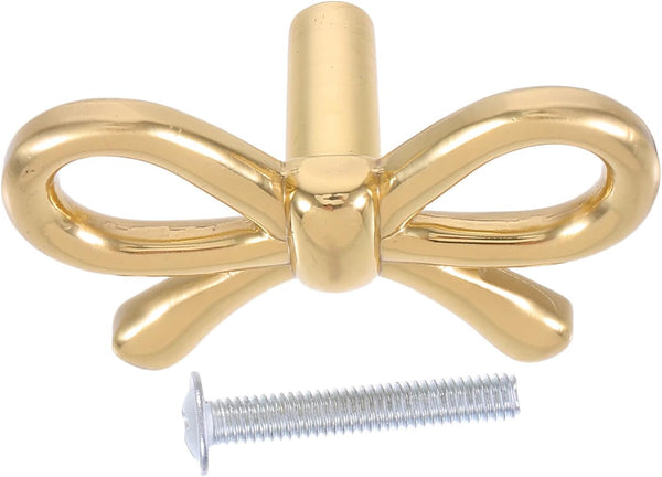 Gadpiparty Brass Bow Tie Cabinet Handle T-Shaped Drawer Pull Vintage Bow Knob