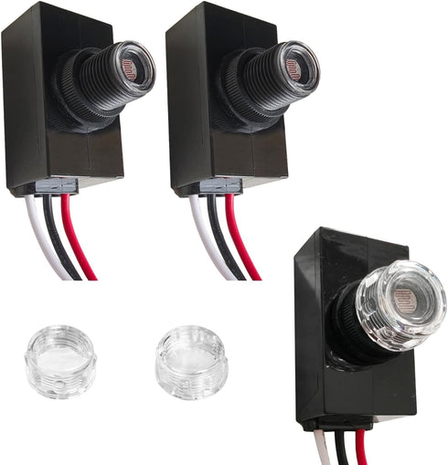 Dyruilanbo 3PCS Photocell Sensor for Outdoor Lights Dusk to Dawn Sensor for Outdoor
