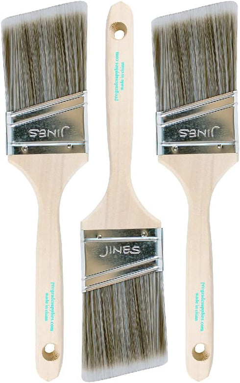 Vermeer Paint Brushes 3-Pack - 2.5" Angle Sash Brushes for All Latex and Oil Paints & Stains