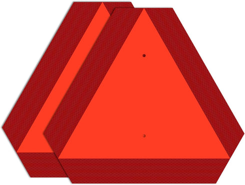 T&R Metal Slow Moving Vehicle Sign, Safety Triangle Sign - 2 Pack, 14 x 16 Inches, Reflective and Weatherproof