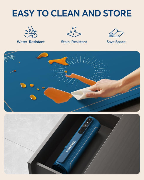7 Settings, Food Warming Mat, Silicone Heating Tray with Temperature Quick Full Surface Heating Pad, Thermochromic