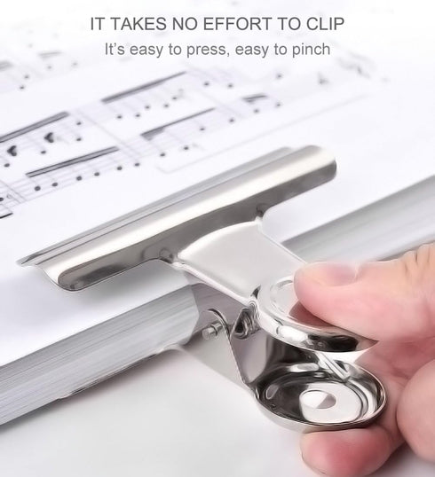 Coideal Silver Metal Hinge Clips - 20 Pack 2 Inch Large Bull Binder Paper Clips for Office, Kitchen Food Bags