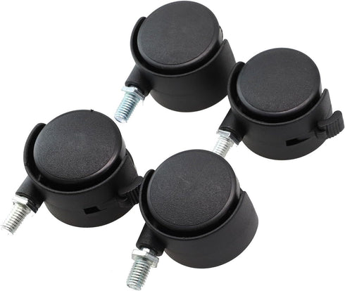 LivGrain 4 Set M8 Pieces Furniture Caster Wheels with Brakes, Stem Swivel Castors for Coffee Table Restaurant Cart