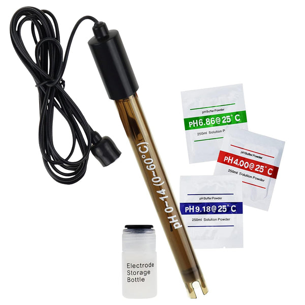 200cm 0-14pH Probe Test, BNC Connection, High Accuracy pH Electrode for Lab and Industrial Use