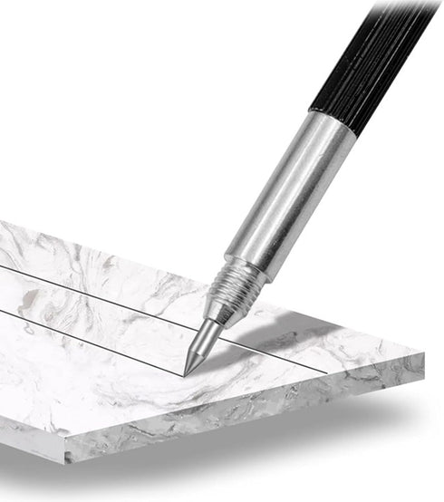 Black Alloy Scribe Pen - Carbide Metal Glass Tile Cutting Marker Pencil for Metalworking, Woodworking Hand Tools