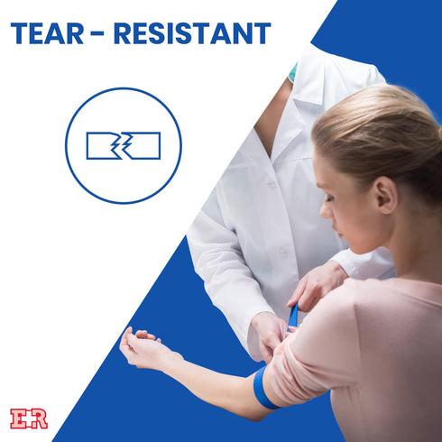 Ever Ready First Aid Disposable Tourniquets, 250 Pack, Latex-Free Nursing Supplies, 1” Wide by 18" Long Anti-Tear