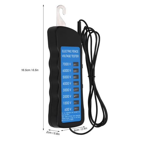 Electric Fence Voltage Tester 7KV Eight Light Indicator 600V - 7000V Portable Farm Fence Tester with Probe