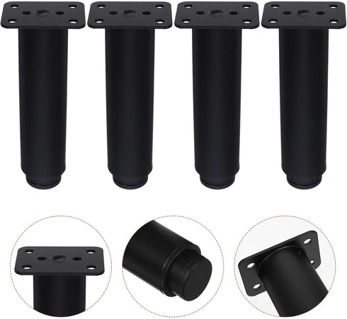 4pcs 15-25cm Alipis Adjustable Metal Sofa Legs Furniture Bed Frame Replacement Legs Black Extendable Support Feet
