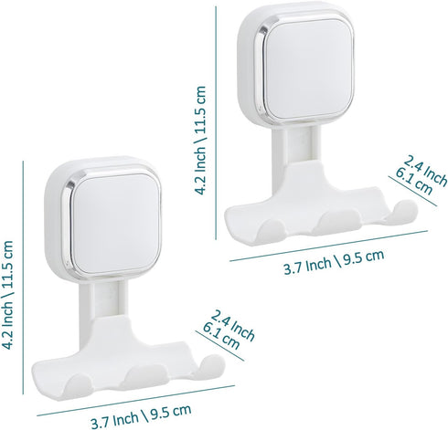 2 Pack, TAILI Suction Cup Razor Holder for Shower Wall Versatile Suction Cup Hooks for Razor, Towel, Loofah, Squeegee
