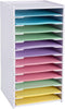 SANFURNEY Cardstock Organizer, 12 Tier Scrapbook Paper Sorter for 6" x 6" Sheets, Desktop Holder, White