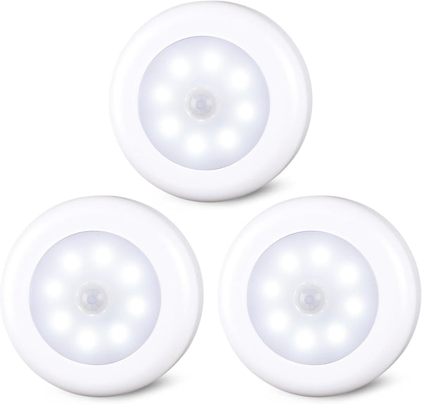 STAR-SPANGLED 3 Pack 3.1 Motion Sensor Lights Indoor AA Battery Operated, Stick