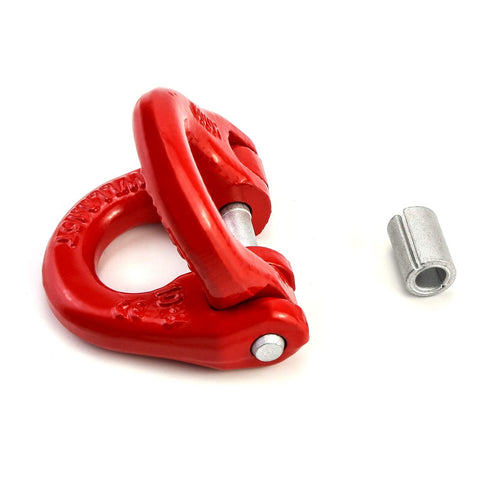 QWORK G80 Alloy Steel Coupling Link, 2 Pack, 3/8" Hammer Lock Chain Connector, 7100 lbs Working Load Limit, Red