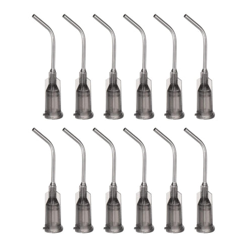 12 Pcs Blunt Tip Dispensing Needles, 16 Gauge 45 Degrees Bent Tips, 1" Luer Elbow Blunt Needle for Oil or Glue
