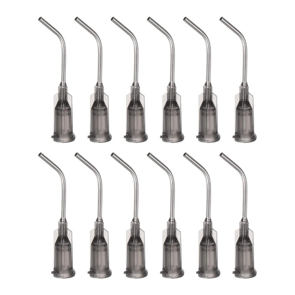 12 Pcs Blunt Tip Dispensing Needles, 16 Gauge 45 Degrees Bent Tips, 1" Luer Elbow Blunt Needle for Oil or Glue
