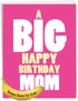 NobleWorks - 1 Large Birthday Greeting Card (8.5 x 11 Inch) - Fun Bday Celebration, Big Happy Birthday Mom