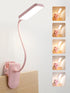 ReinHoo Pink Desk Lamp with Clamp Light,9 Brightness+5 Color Clip on Light,4000mAh Battery