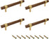 Drawer 5.51"/140mm Pulls Brass Walnut Kitchen Wardrobe Cabinet Hardware Pull Handle with