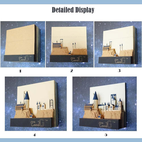 Tastefully 3D Memo Pad - 1Pc, 146 Sheets Carving Art Notepad, DIY Sticky Post for Office/Reading Room with Gift Box