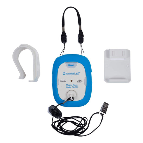 Patient Aid Chair & Bed Alarm - Magnet Pull Cord Alarm for Elderly & Dementia Patients, with Battery