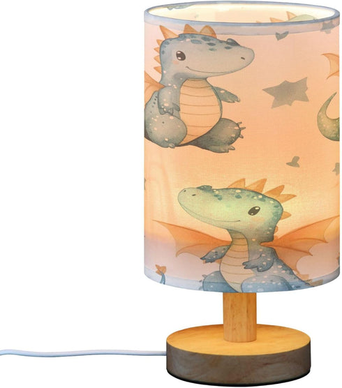 Qilmy Baby Dragons Bedside Table Lamp with LED Light Included, Button Switch Control for Bedroom Nightstand Lamp