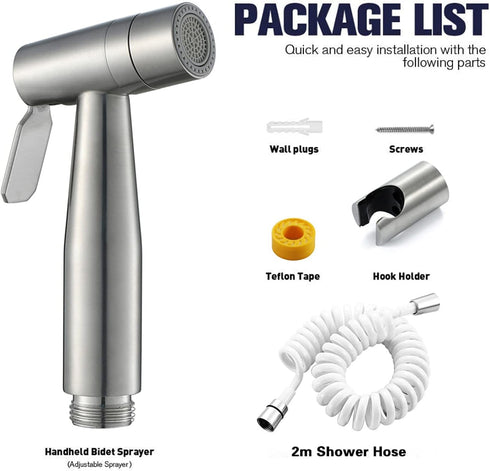 YHWKZCTTT Set 2 HandheldSprayer, Premium Stainless Steel Cloth Diaper Sprayer FunctionSprayer for Toilet