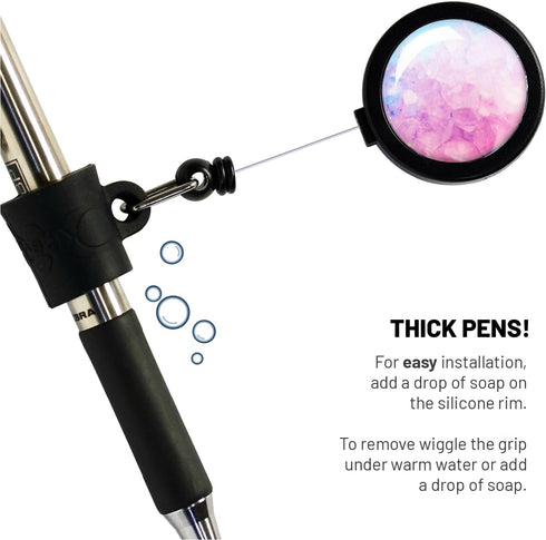 Retractable Pen Reel for Nurses, Teachers, Waitresses, Carpenters, Contractors & Pros (Abstract Design)