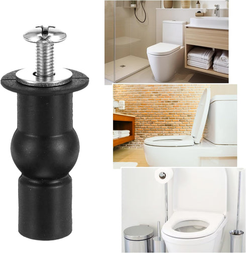 BOHUIZ 6 Pack Toilet Seat Hinge Bolt Screws, Metal Toilet Seat Bolts Stainless Expanding Rubber Seat Cover Screws