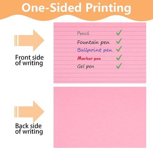 WINKIO 4x6 Inches, 200 Count Cards,150gsm (50 Colored Index Cards Note Heavy Weight College Ruled Colored Flashcards