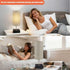 12 Inch Dimmable, 8 Inch Cordless Table Lamp (Linen)-Touch Rechargeable, Fabric Shade, Ideal for Bedroom & Living Room