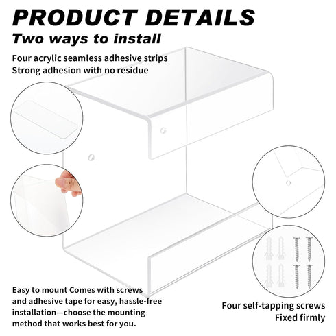AceOrbit 4 Pack 4.7x3.3x4.8 Clear Acrylic Lab Wipe Holder in Wall Mounted Bathroom Wipe Dispenser Container Flushable