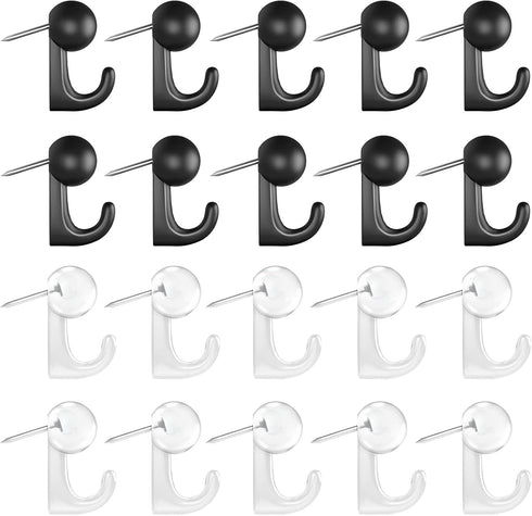 Push Pin Hooks - 50 Pieces Cork Board Hooks, Push Pins for Wall, Decorative Thumb Tacks Hook for Photo Wall, Bulletin Board, Home Wall, Map, Calendar, Thumbtack Hooks Wall Pins for Hanging