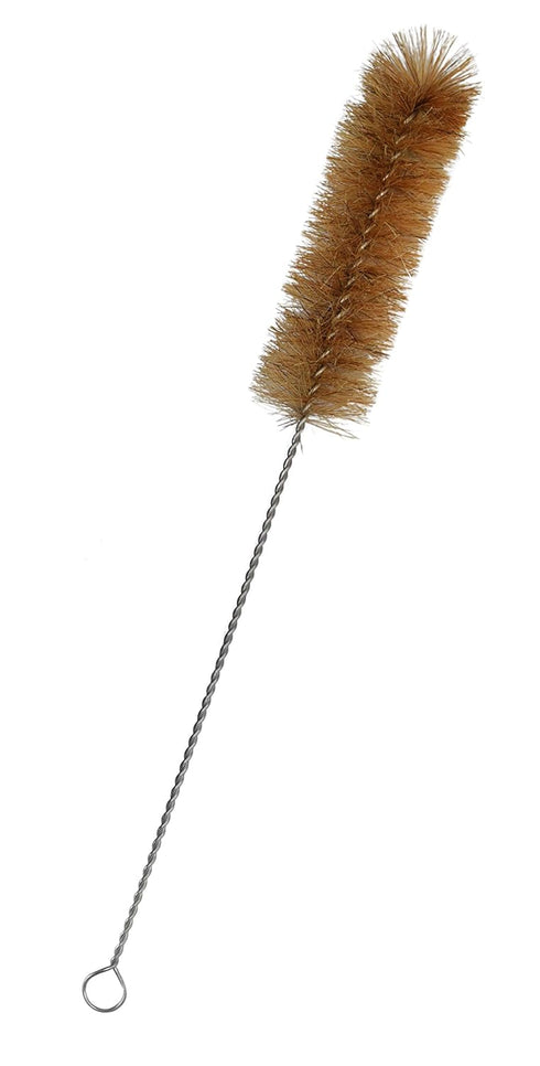 EISCO 12PK Bristle Cleaning Brushes - 11.25" with Fan-Shaped Ends, Twisted Stainless Steel Wire Handle for Tubes and