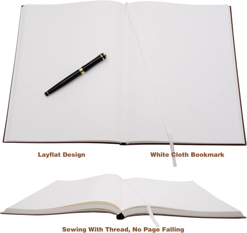 Large Blank Notebook Journal for Writing & Drawing, Soft Faux Leather Cover, 320 Pages, A4 8.4x11.4 inches