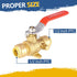 1/2 Inch Push-fit Drop Ear Ball Valve with Drain, Full Port Brass Shut off Ball Valve, Pack of 2 for Copper, PEX, CPVC