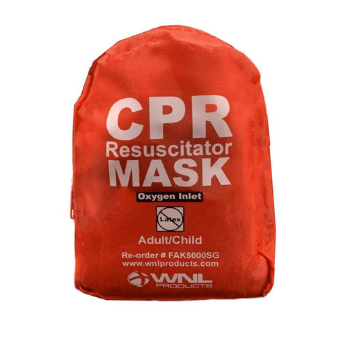 WNL Products CPR Rescue Mask, Adult/Child Pocket Resuscitator Kit with Soft Case and Belt Clip
