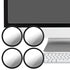 Sibba 4 Pcs Office Cubicle Mirrors 360 Swivel - Stick-On Monitor Privacy Mirror,