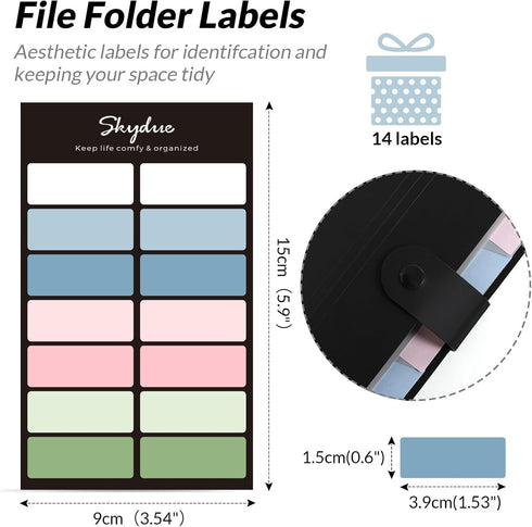 SKYDUE 8 Pockets Expanding File Folders, Accordion Folders, Portable Paper Bill Receipt Organizer, Home College Supplies